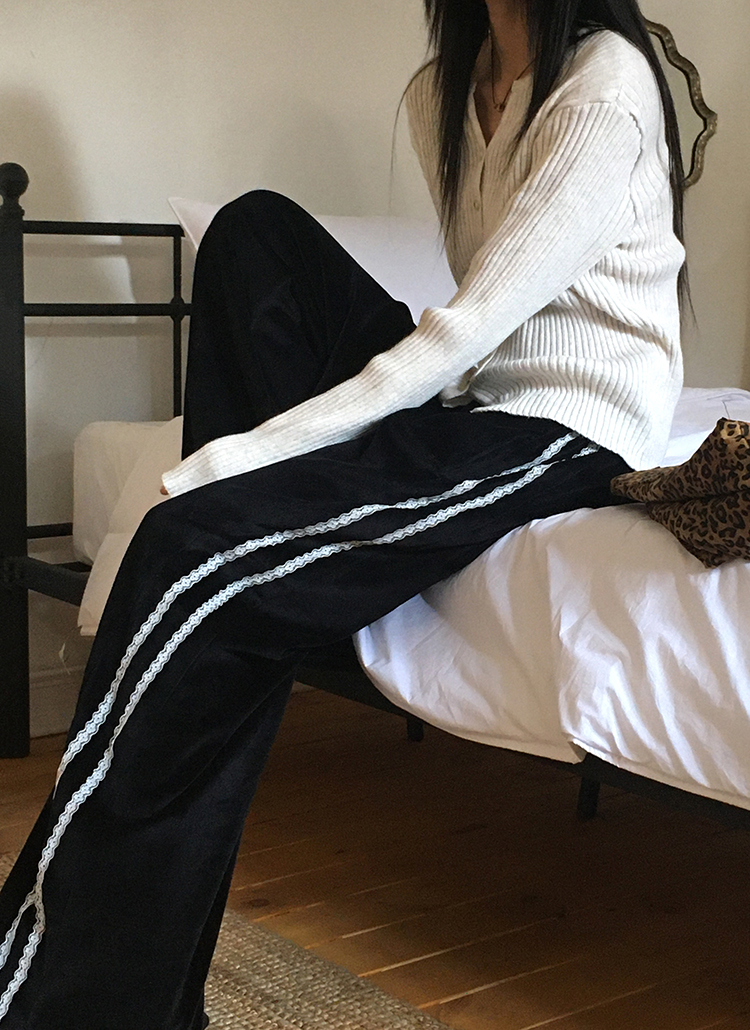 レーストラックワイドベロアパンツ | レディースファッション通販 - DHOLIC