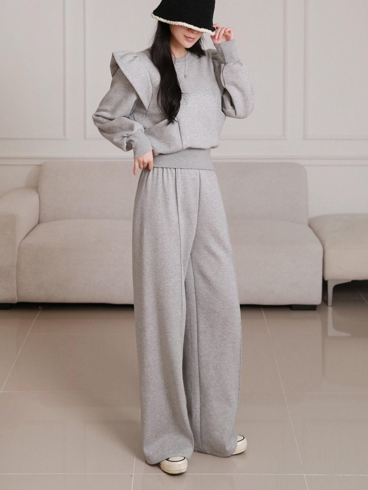 裏起毛フリルポケットスウェット&イージーパンツSET | 詳細画像3