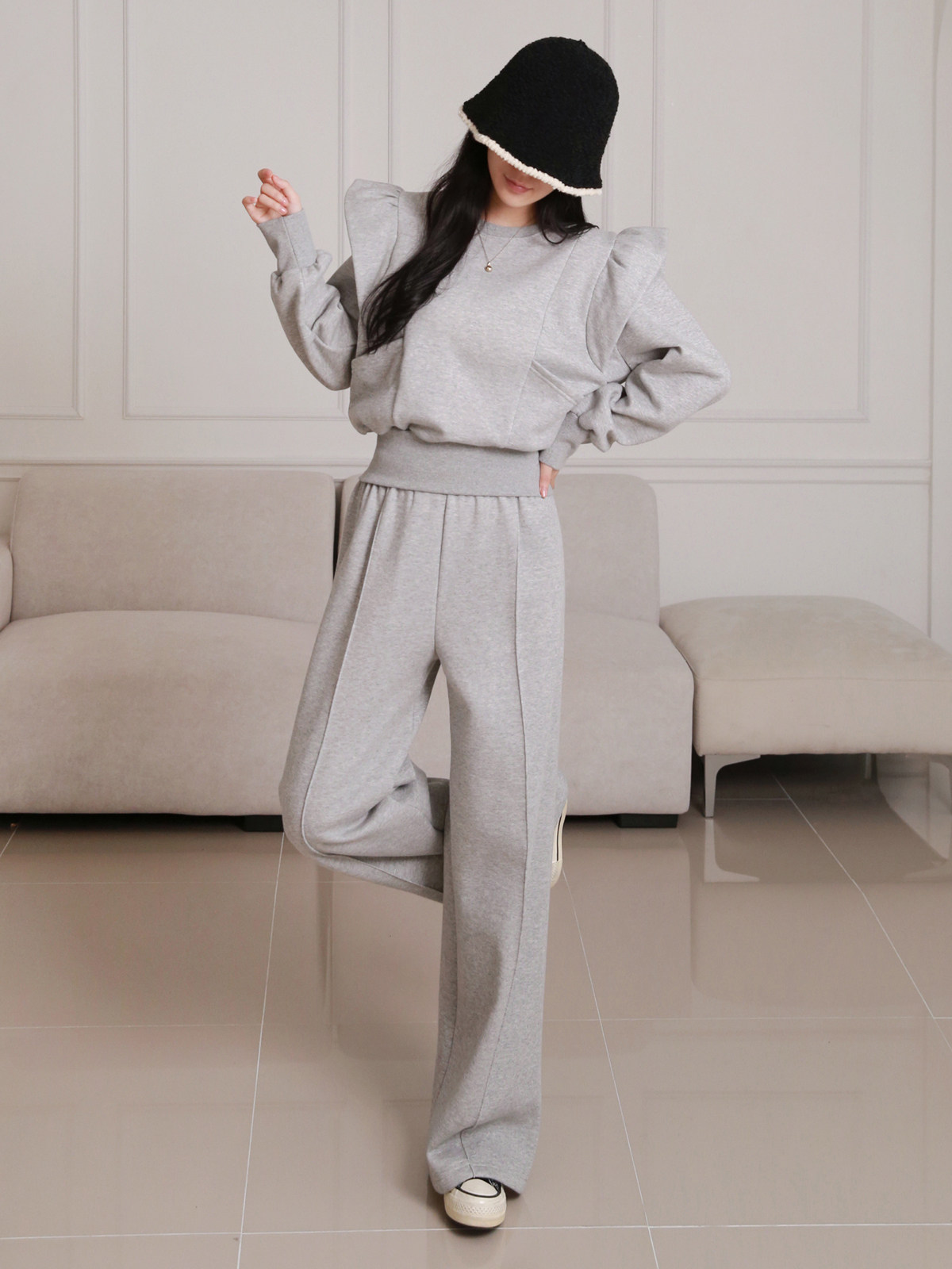 裏起毛フリルポケットスウェット&イージーパンツSET | 詳細画像4