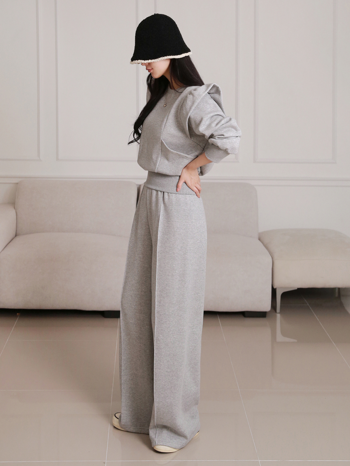 裏起毛フリルポケットスウェット&イージーパンツSET | 詳細画像6