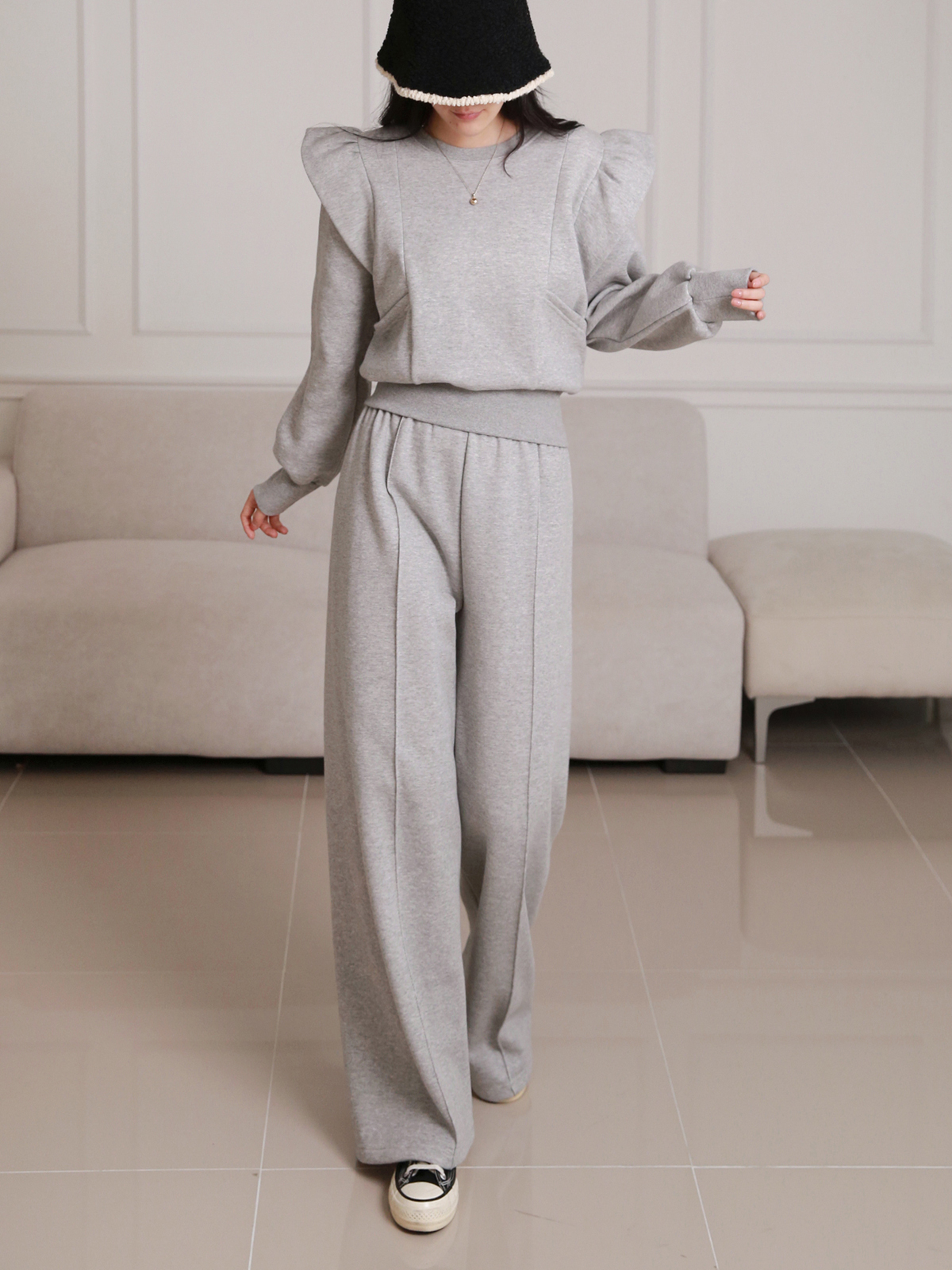 裏起毛フリルポケットスウェット&イージーパンツSET | 詳細画像8