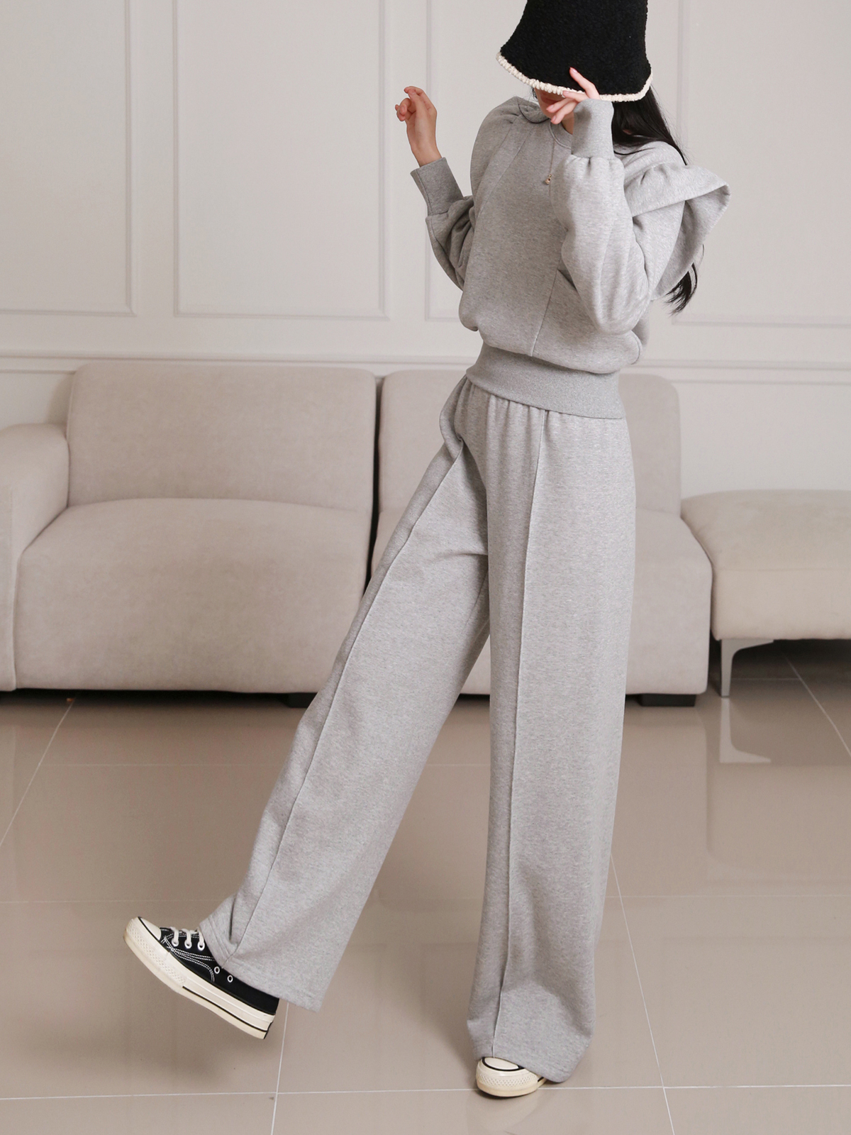 裏起毛フリルポケットスウェット&イージーパンツSET | 詳細画像9