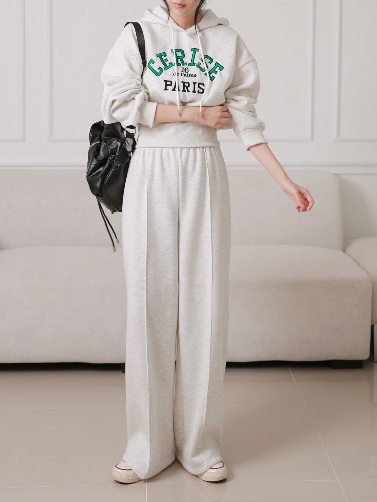 裏起毛CER.ISE刺繍パーカー&イージーパンツSET | 詳細画像3