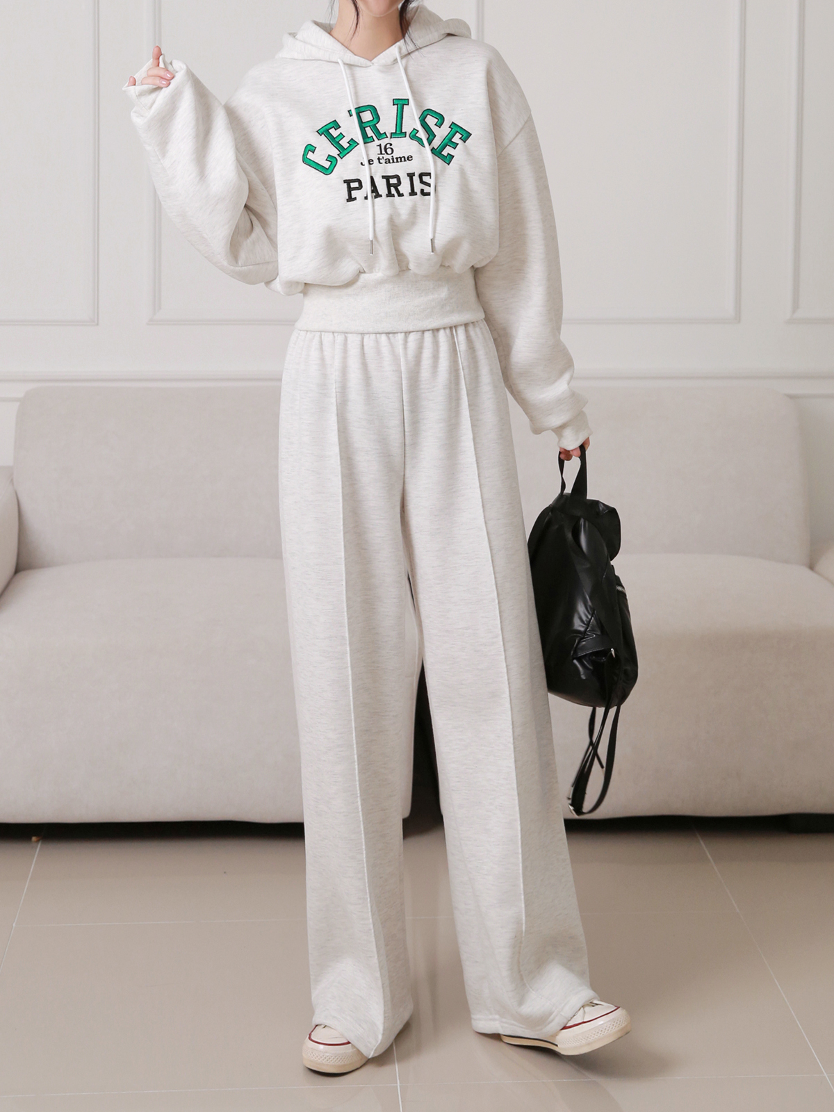 裏起毛CER.ISE刺繍パーカー&イージーパンツSET | 詳細画像4