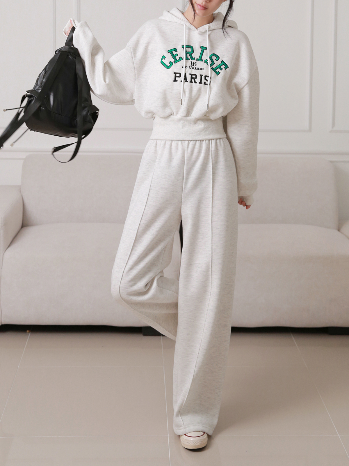 裏起毛CER.ISE刺繍パーカー&イージーパンツSET | 詳細画像7