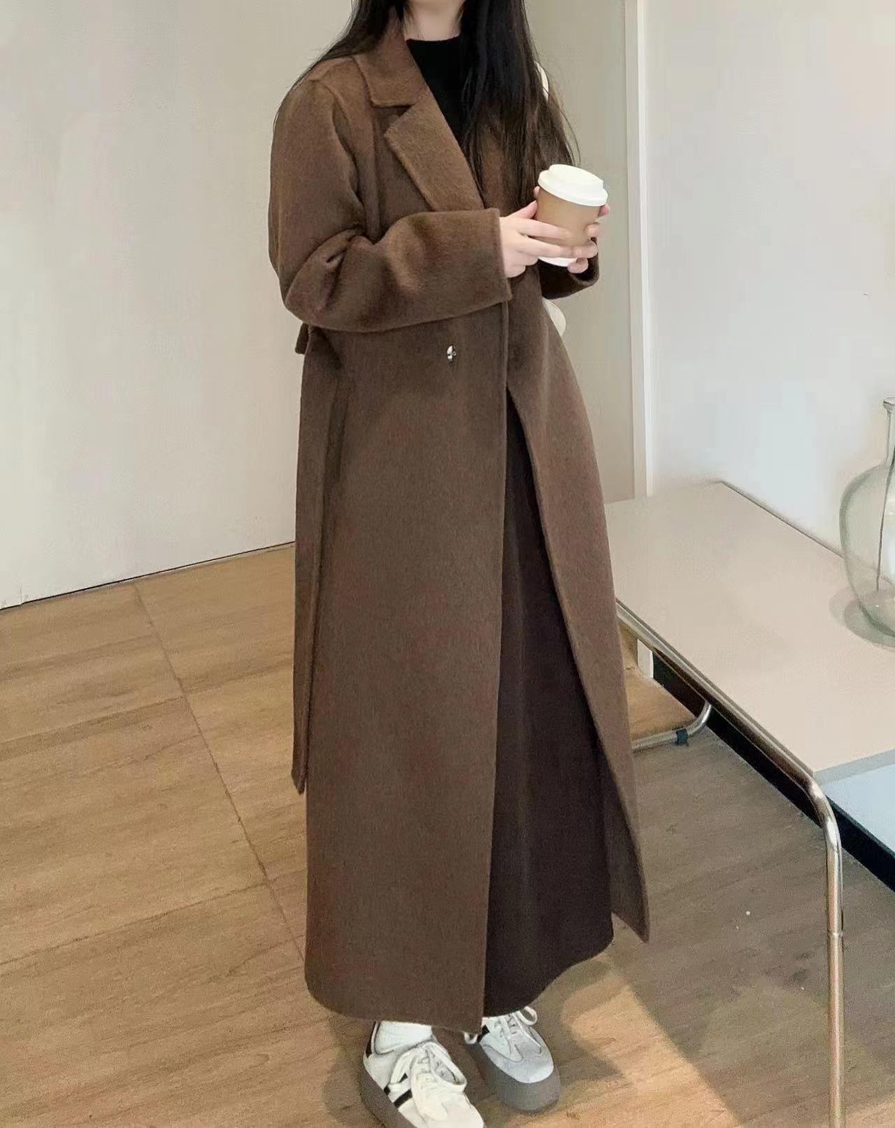 ストラップ付ウール混ワンボタンロングコート | レディース ストラップ付ウール混ワンボタンロングコート | レディース