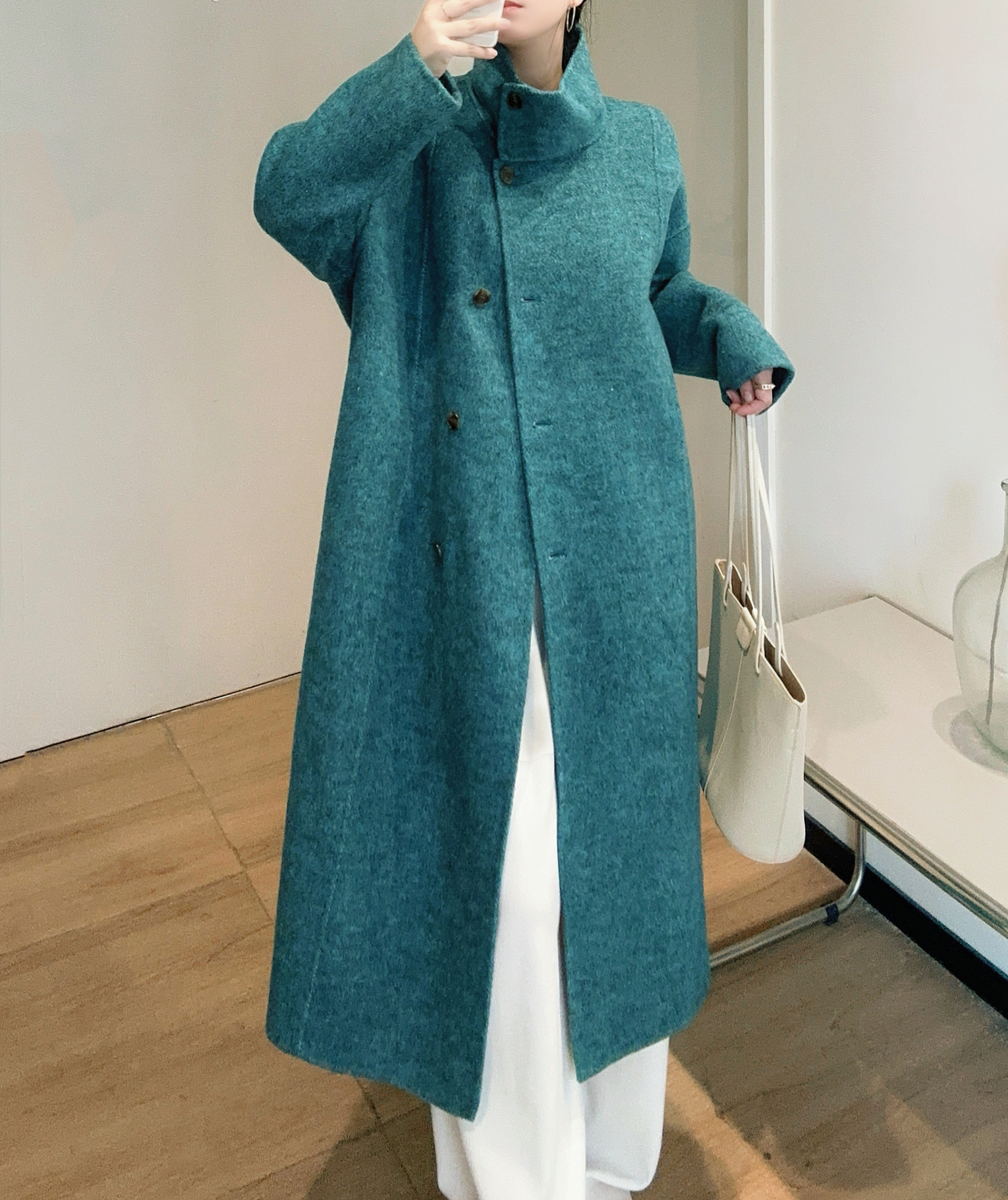 ウール混ハイネックロングコート | レディースファッション通販 - DHOLIC