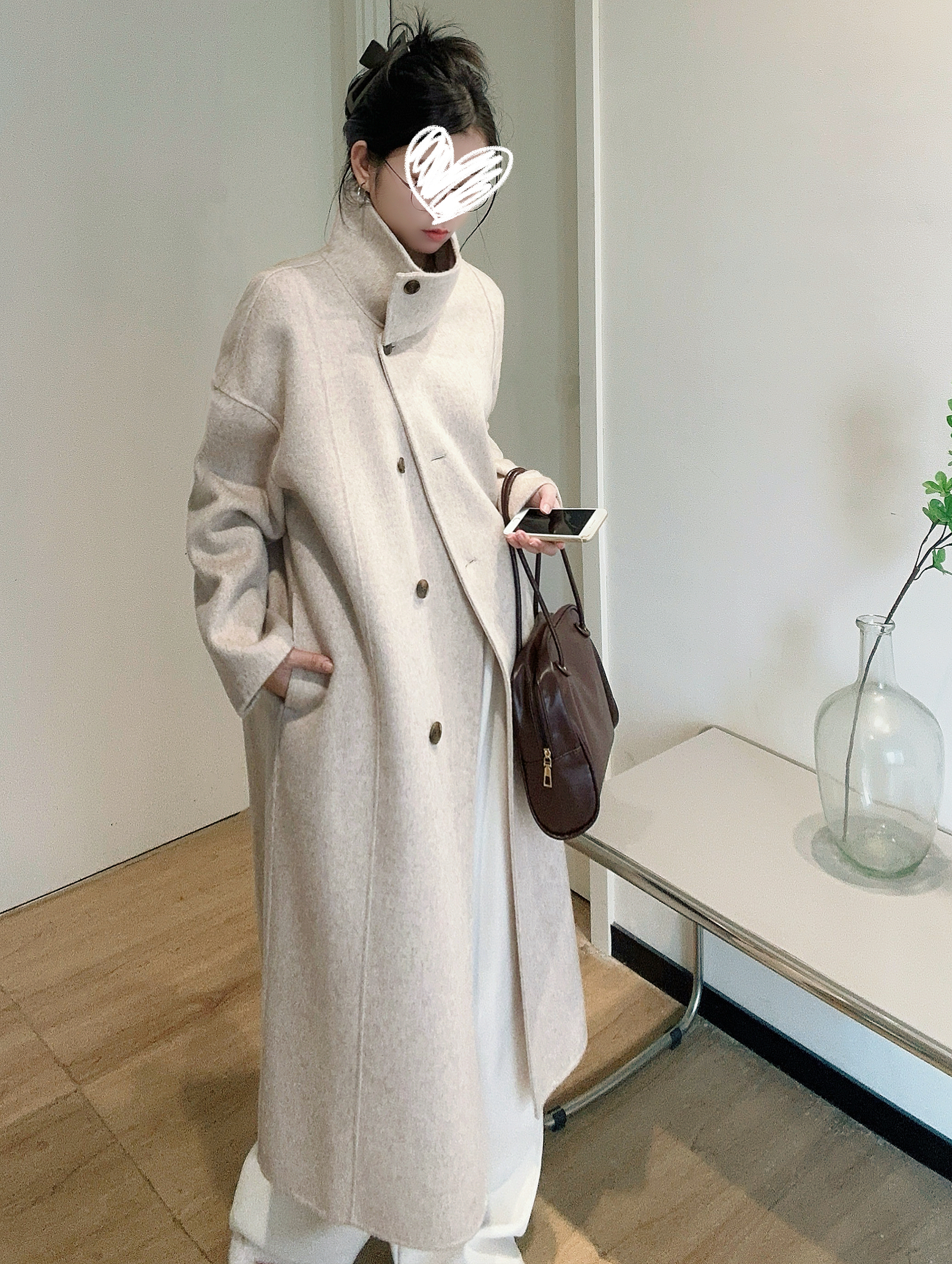 ウール混ハイネックロングコート | レディースファッション通販 - DHOLIC