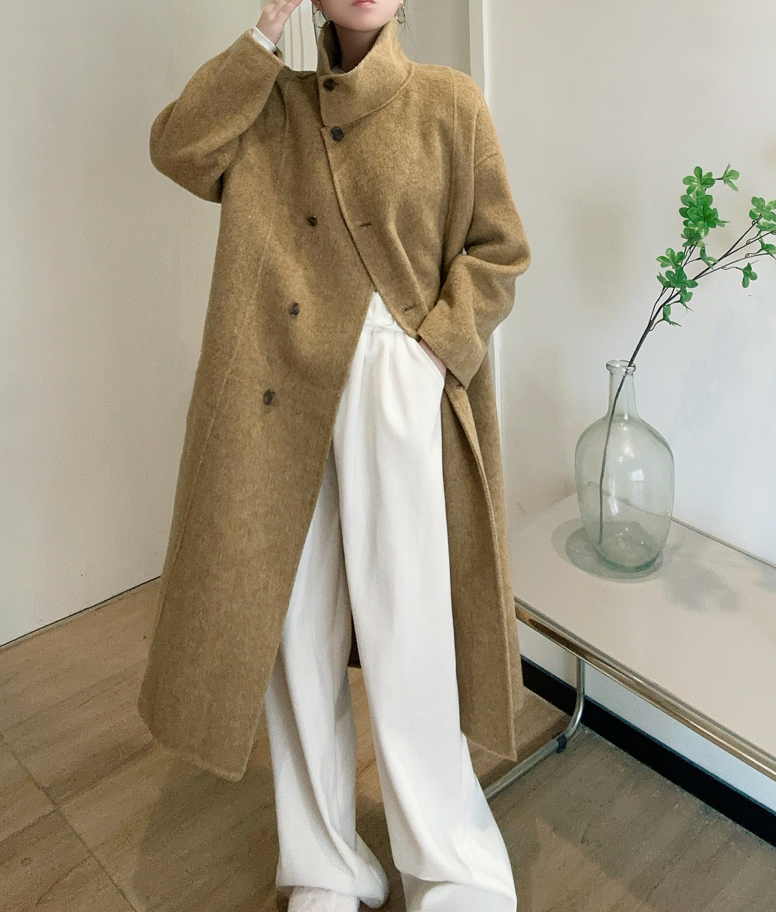 ウール混ハイネックロングコート | レディースファッション通販 - DHOLIC