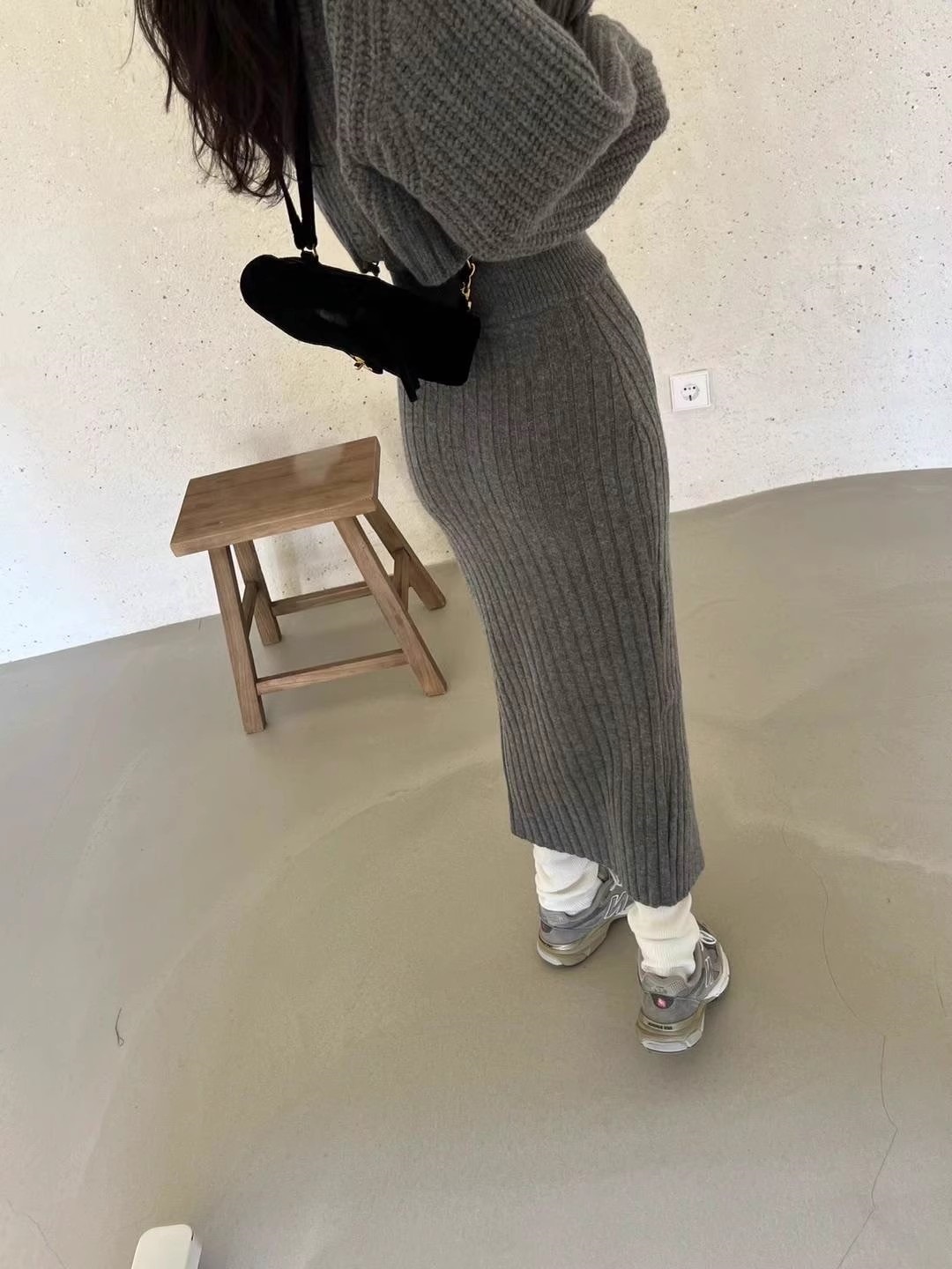 ダメージクロップドニット&スリットリブスカートSET | 詳細画像9