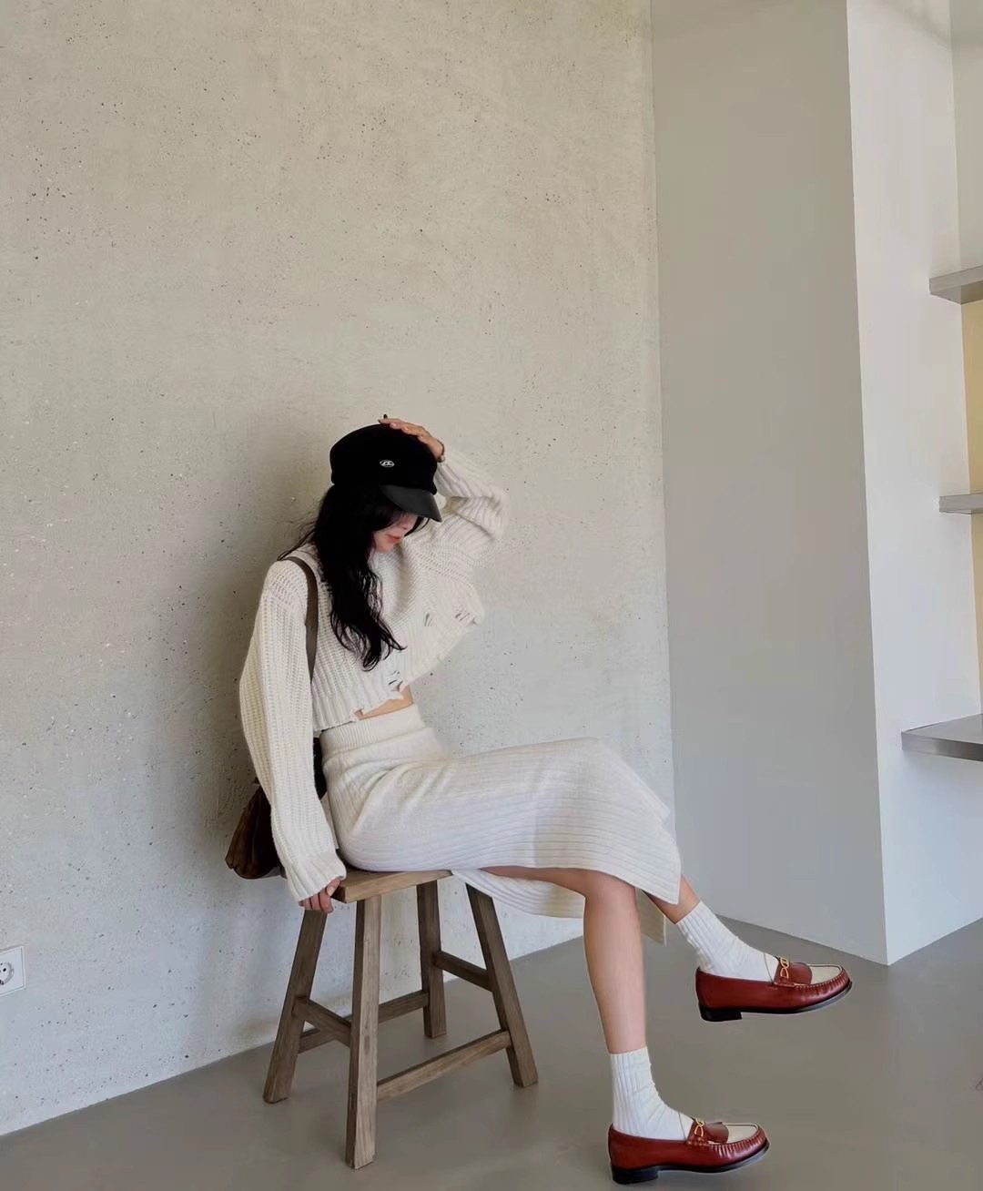 ダメージクロップドニット&スリットリブスカートSET | 詳細画像14