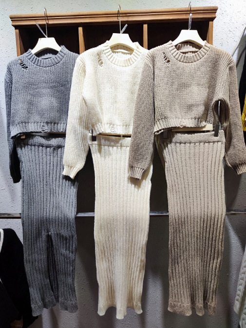 ダメージクロップドニット&スリットリブスカートSET | 詳細画像18