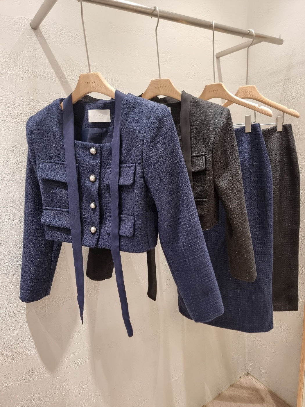 スカーフスクエアツイードジャケット&ダーツスリットスカートSET | 詳細画像18