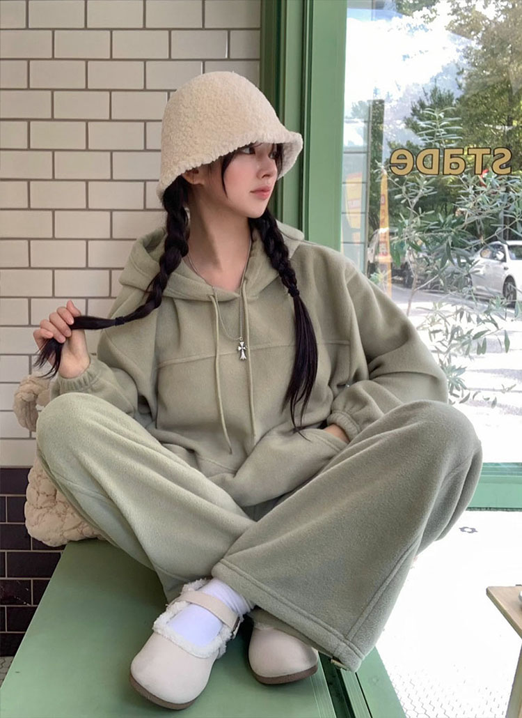 beidelli made]両起毛パーカー&2WAYワイドスウェットパンツSET