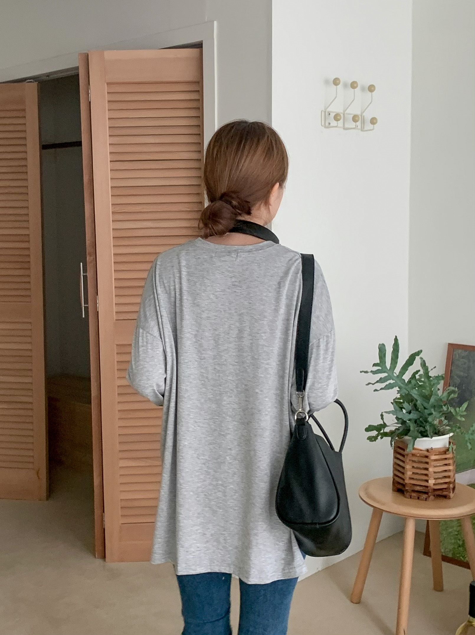 裏起毛ラウンドスリットルーズTシャツ | 詳細画像9