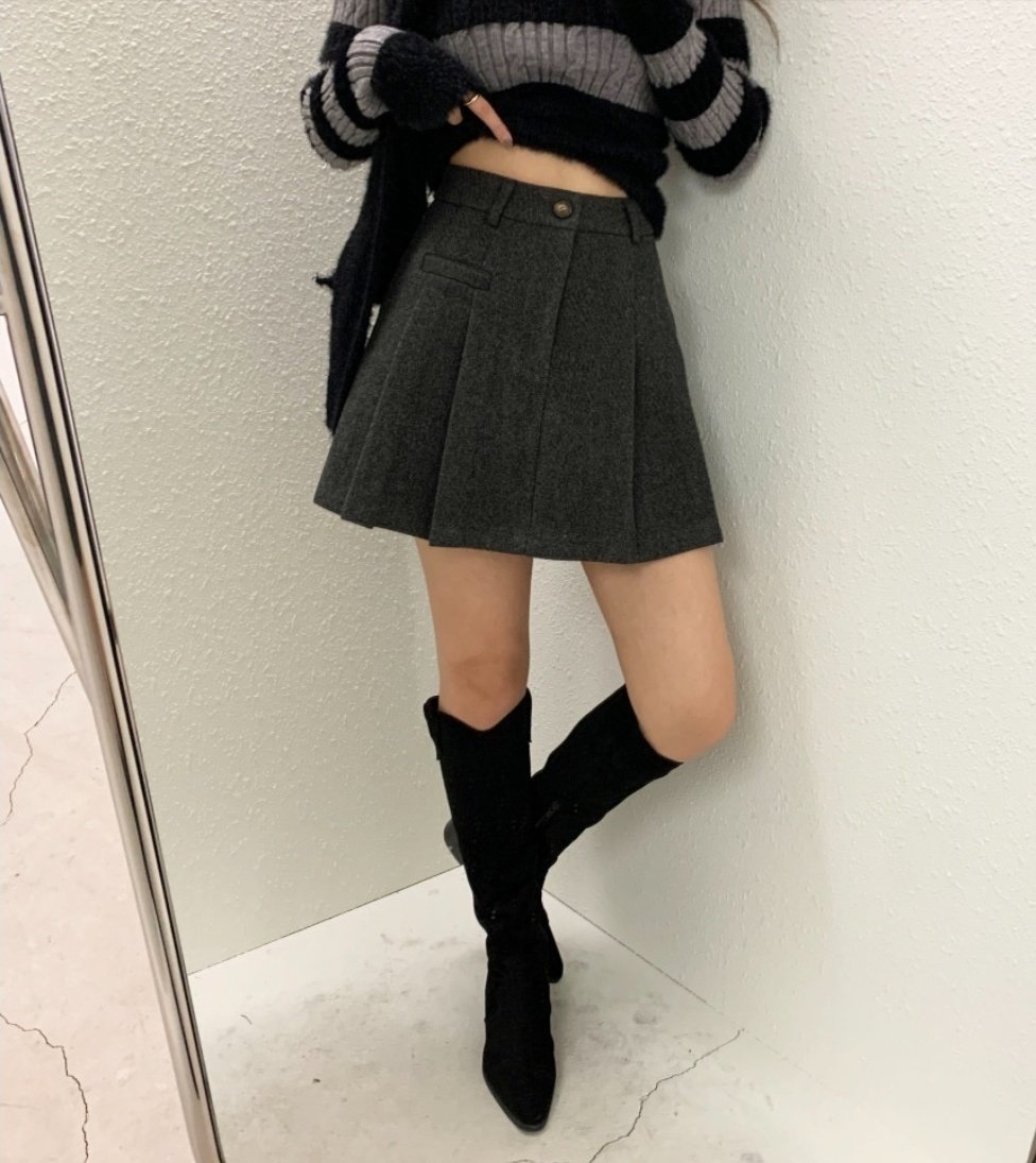メルトンタッチプリーツミニスカート | 詳細画像4