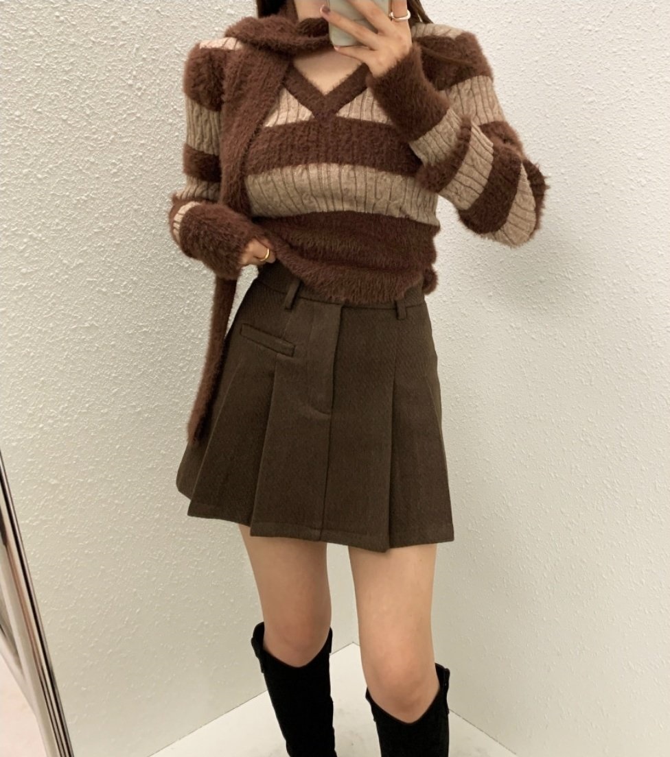 メルトンタッチプリーツミニスカート | 詳細画像17