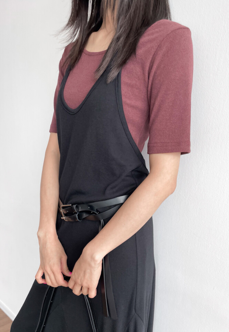 ワイドネッククロップド5分袖Tシャツ | 詳細画像8