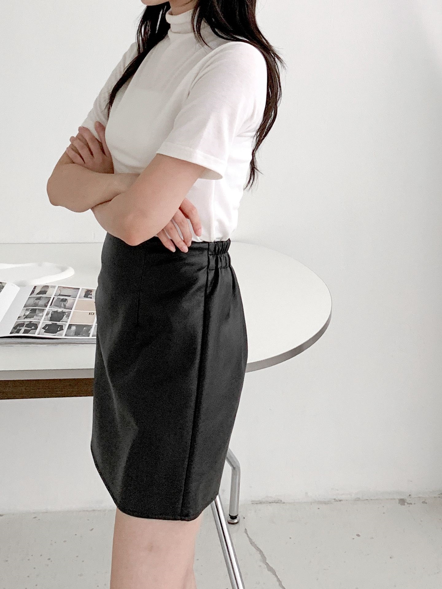 裏起毛モックネック半袖Tシャツ | 詳細画像10