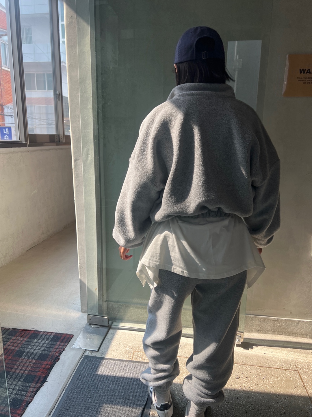 両起毛ハーフジップクロップドパーカー | 詳細画像11