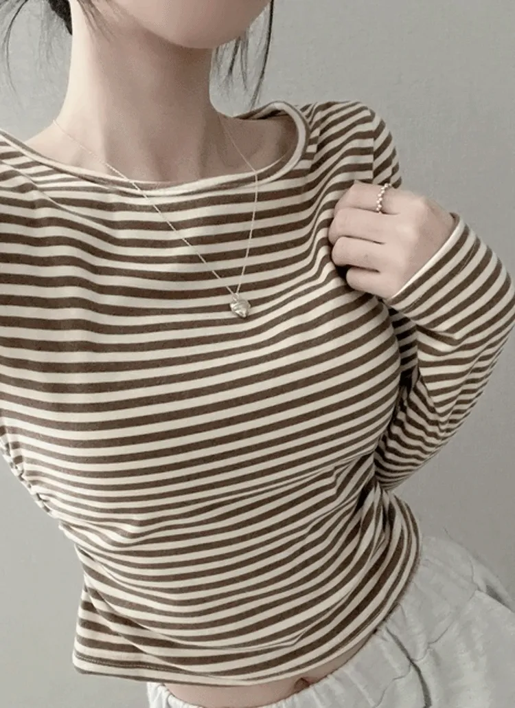 両起毛ボーダーシャーリングTシャツ | NEEDON | 詳細画像1