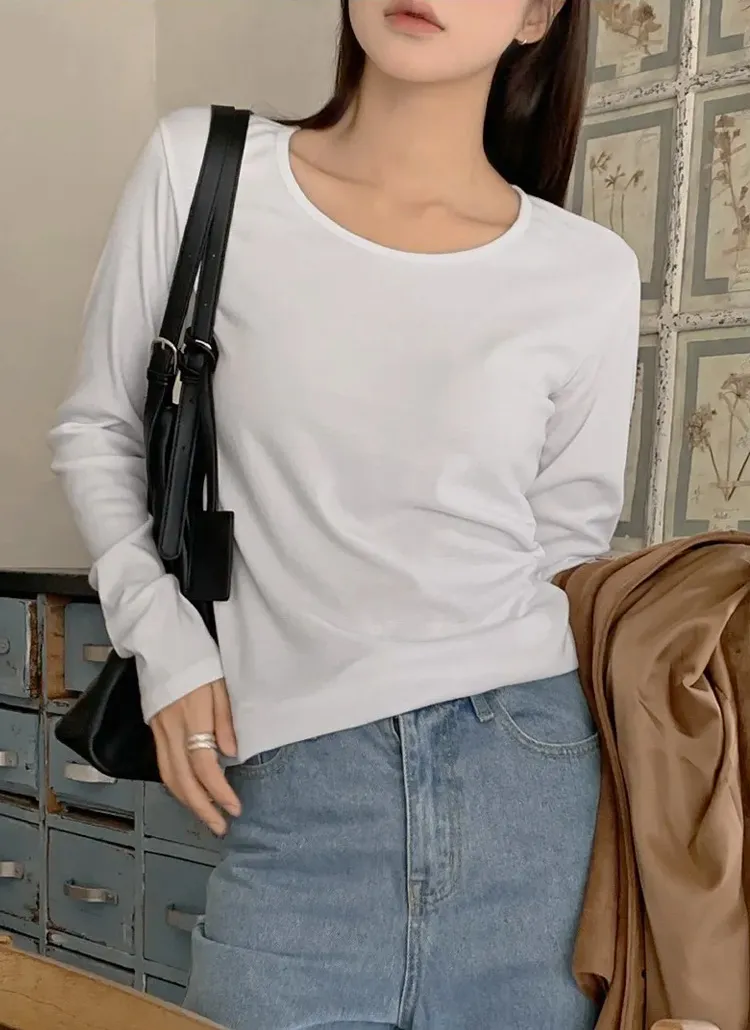 ベーシックUネック長袖Tシャツ | hotping | 詳細画像1