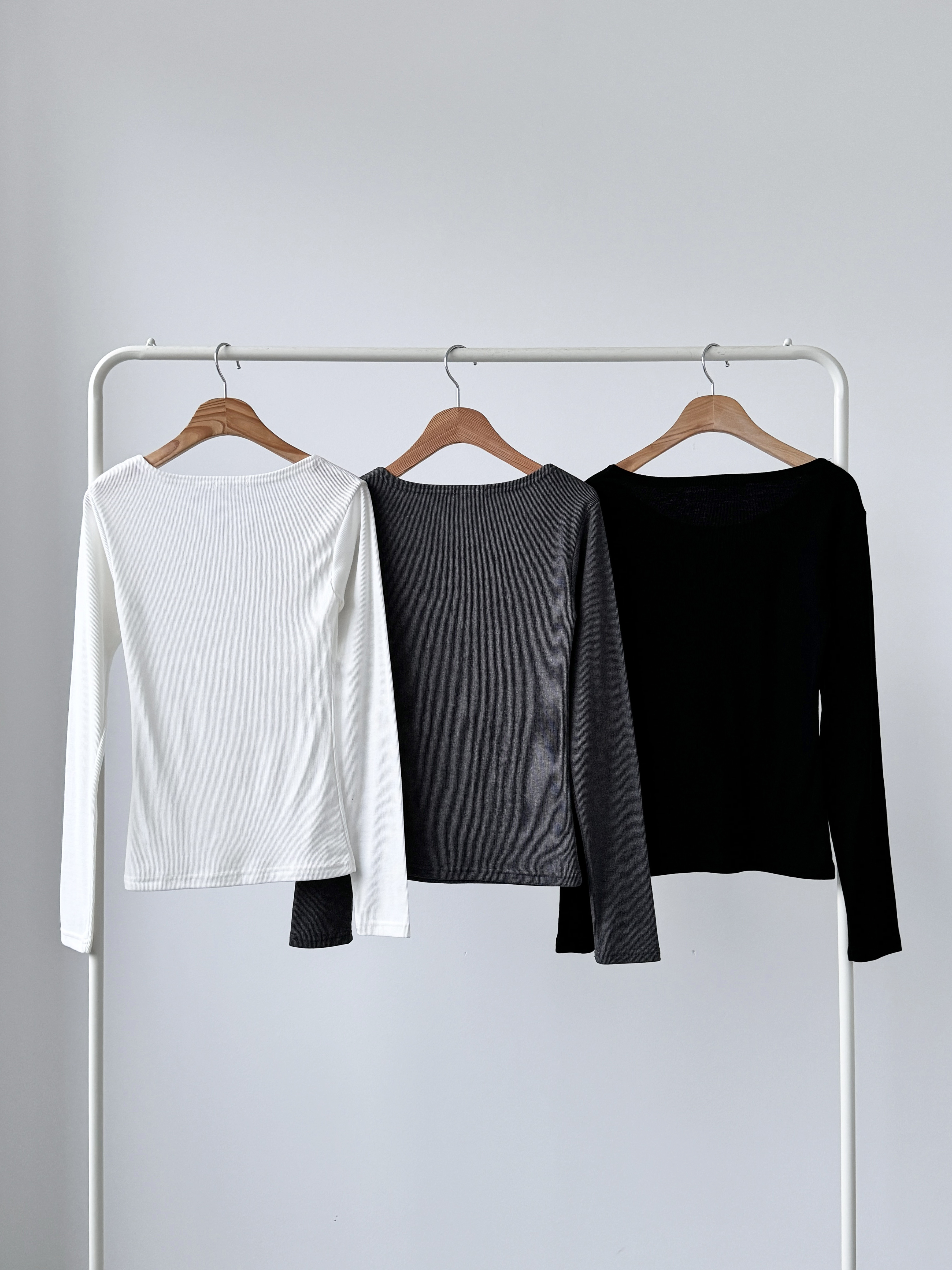 裏起毛ワイドネックリブ長袖Tシャツ | 詳細画像2