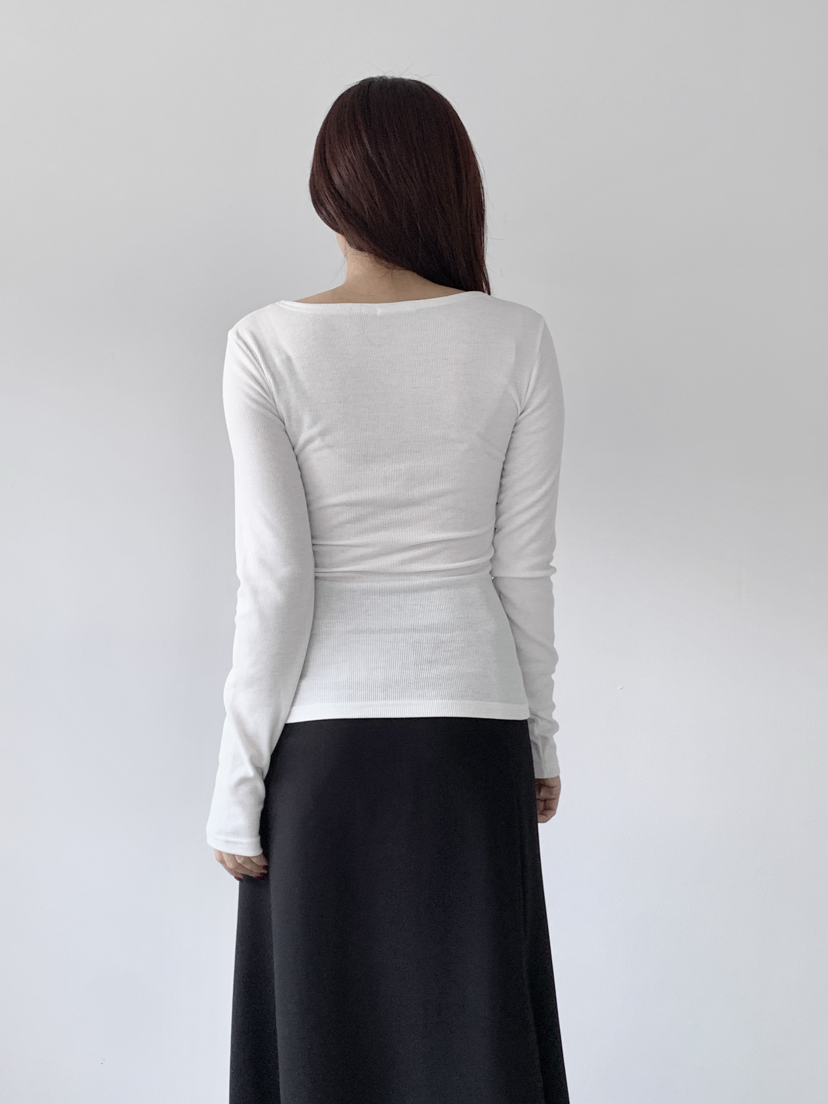 裏起毛ワイドネックリブ長袖Tシャツ | 詳細画像8