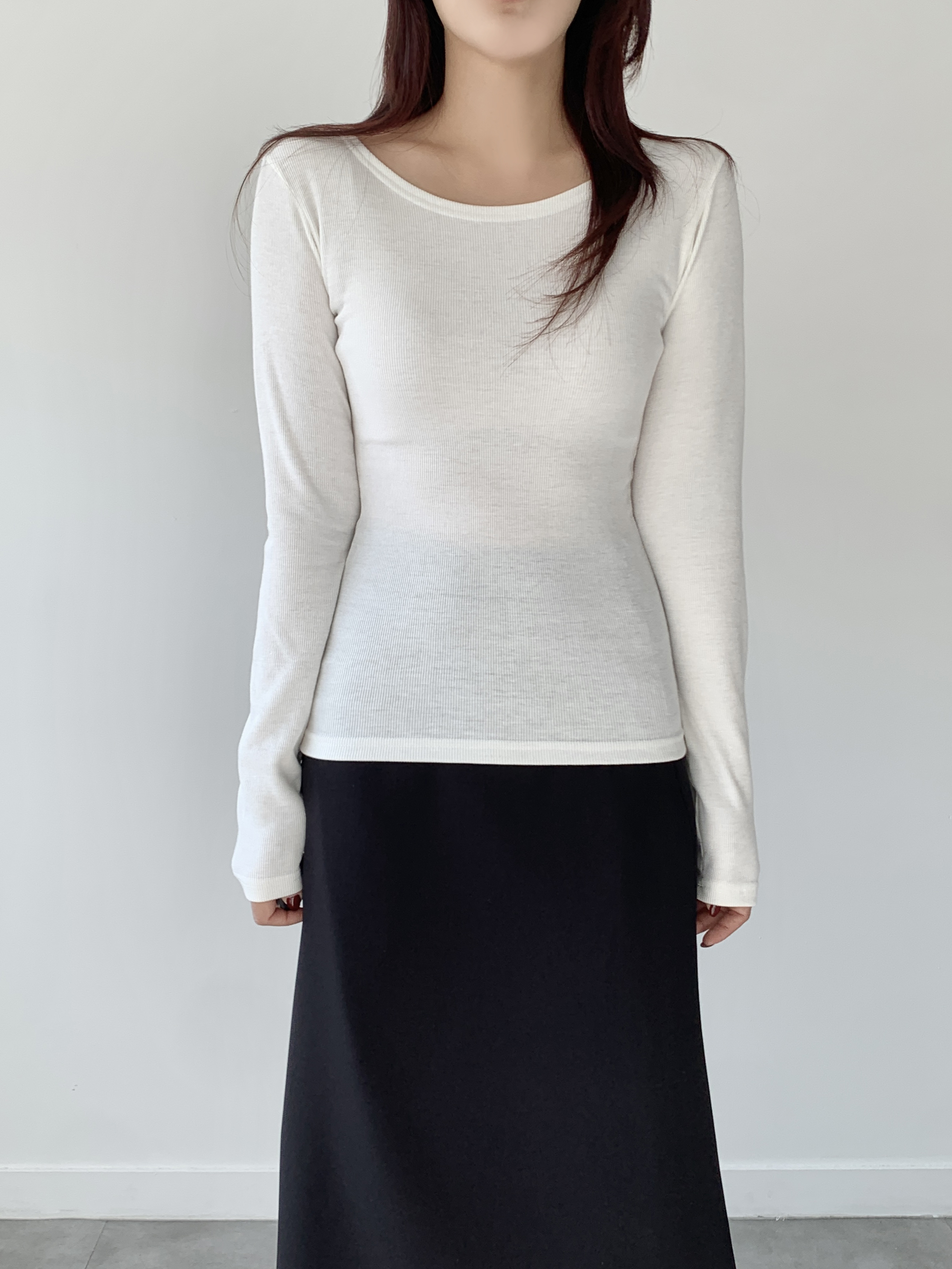 裏起毛ワイドネックリブ長袖Tシャツ | 詳細画像20