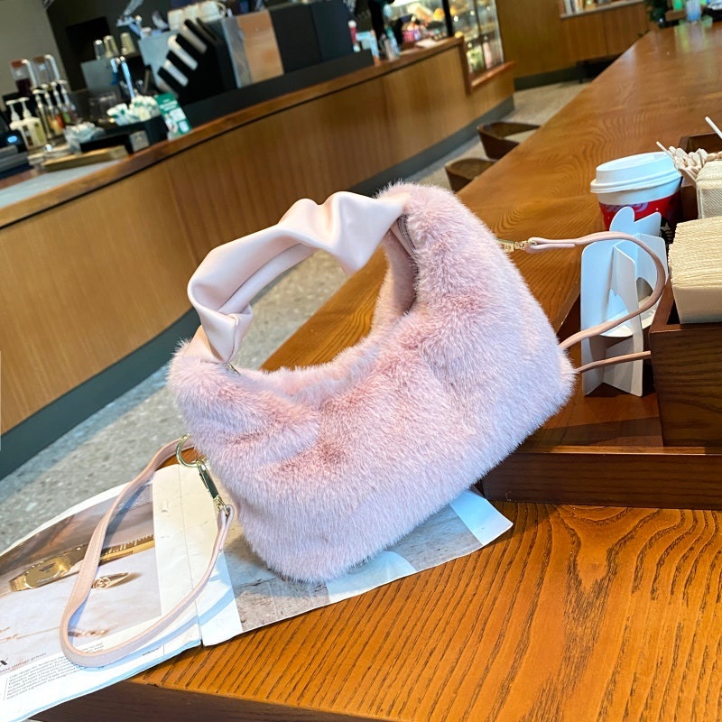 2WAYレザー調ハンドルエコファーバッグ | 詳細画像9
