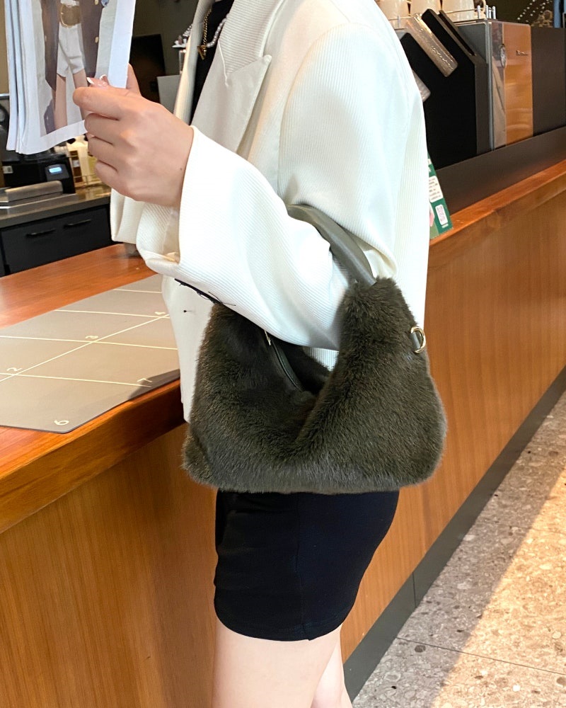 2WAYレザー調ハンドルエコファーバッグ | 詳細画像19