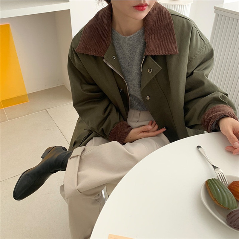 キルティング裏地コーデュロイ配色ジャンパー | 詳細画像15