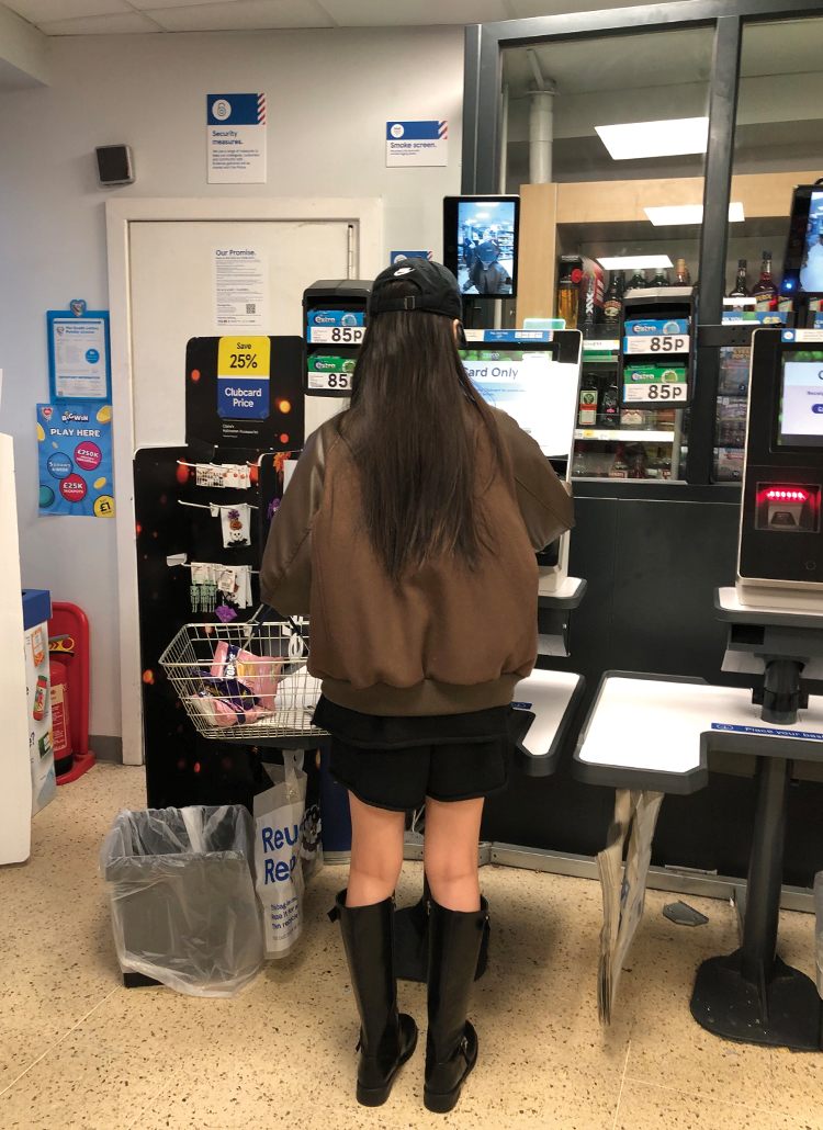 キルト裏地エコレザースタジアムジャケット | レディースファッション