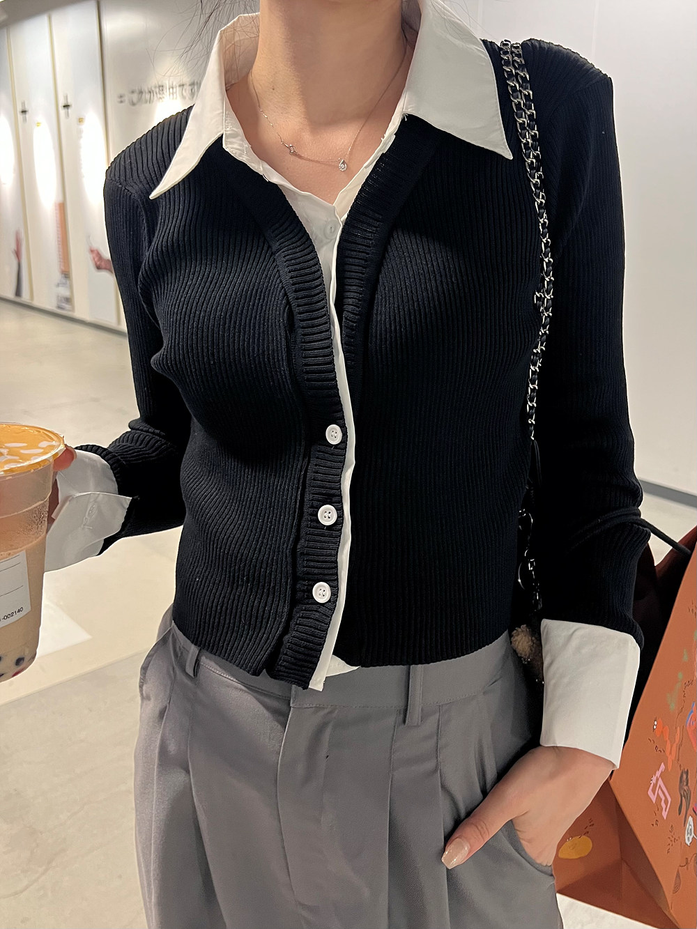 シャツレイヤード風リブニット | 詳細画像11