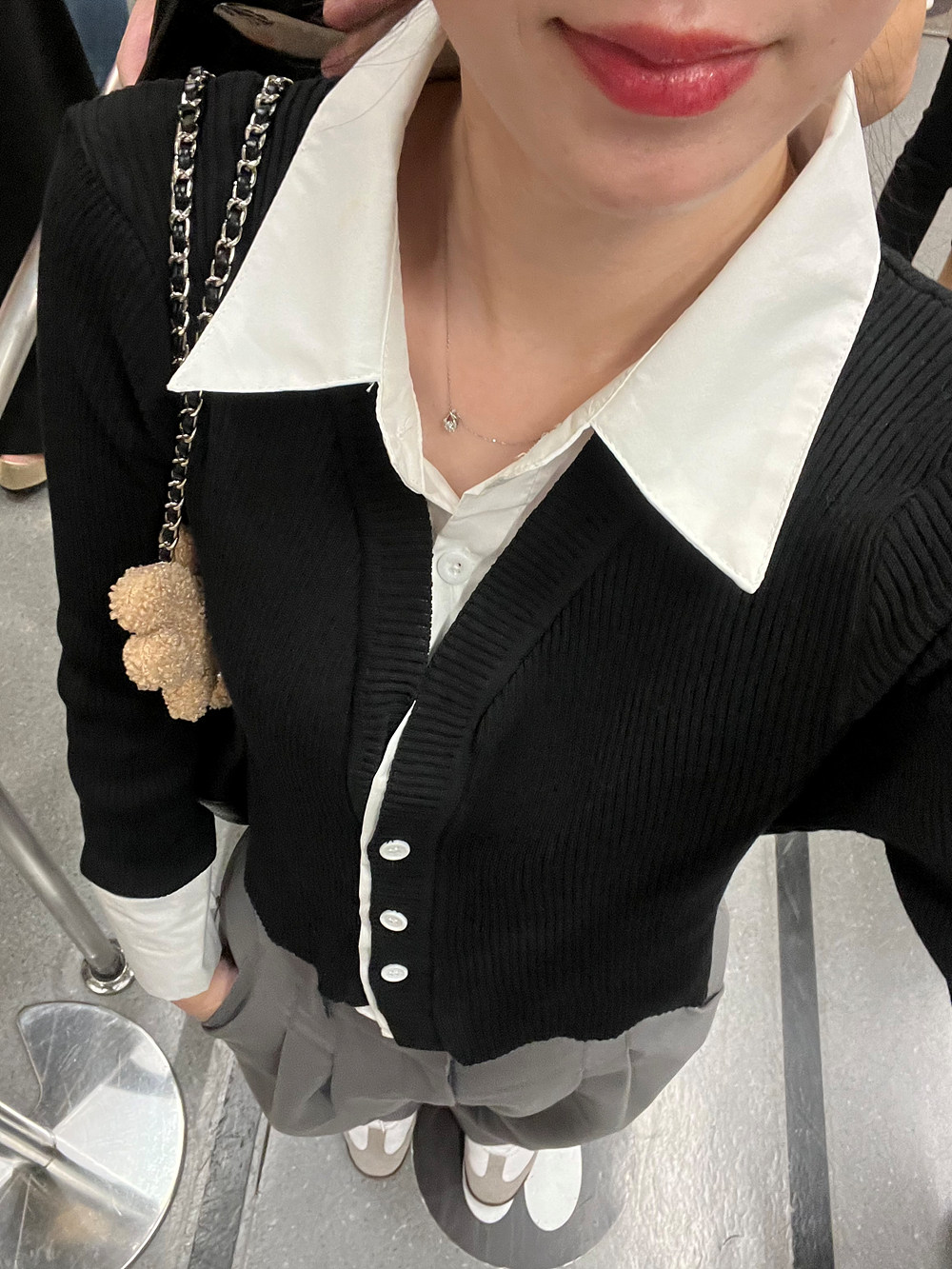 シャツレイヤード風リブニット | 詳細画像17