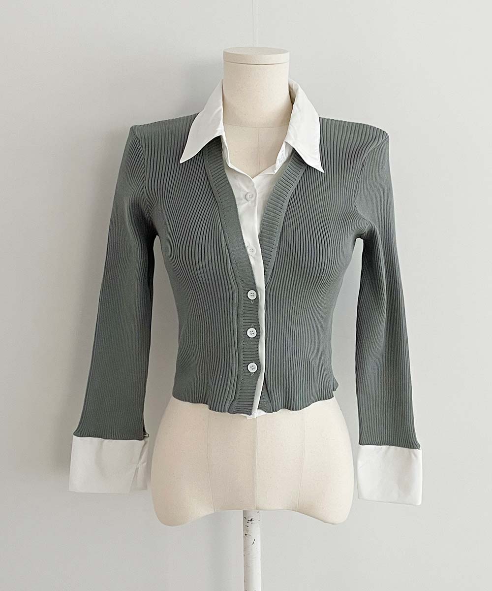 シャツレイヤード風リブニット | 詳細画像24