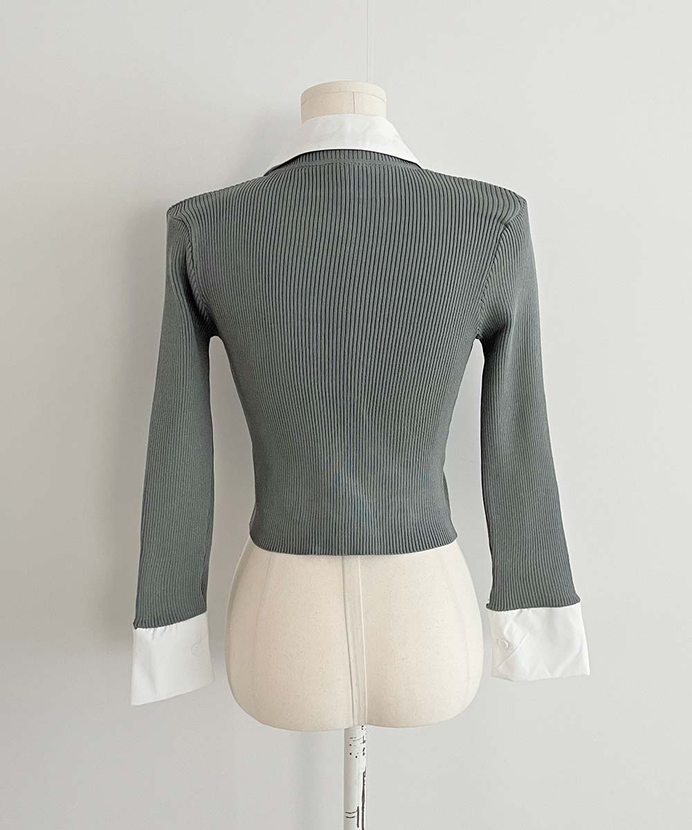 シャツレイヤード風リブニット | 詳細画像25