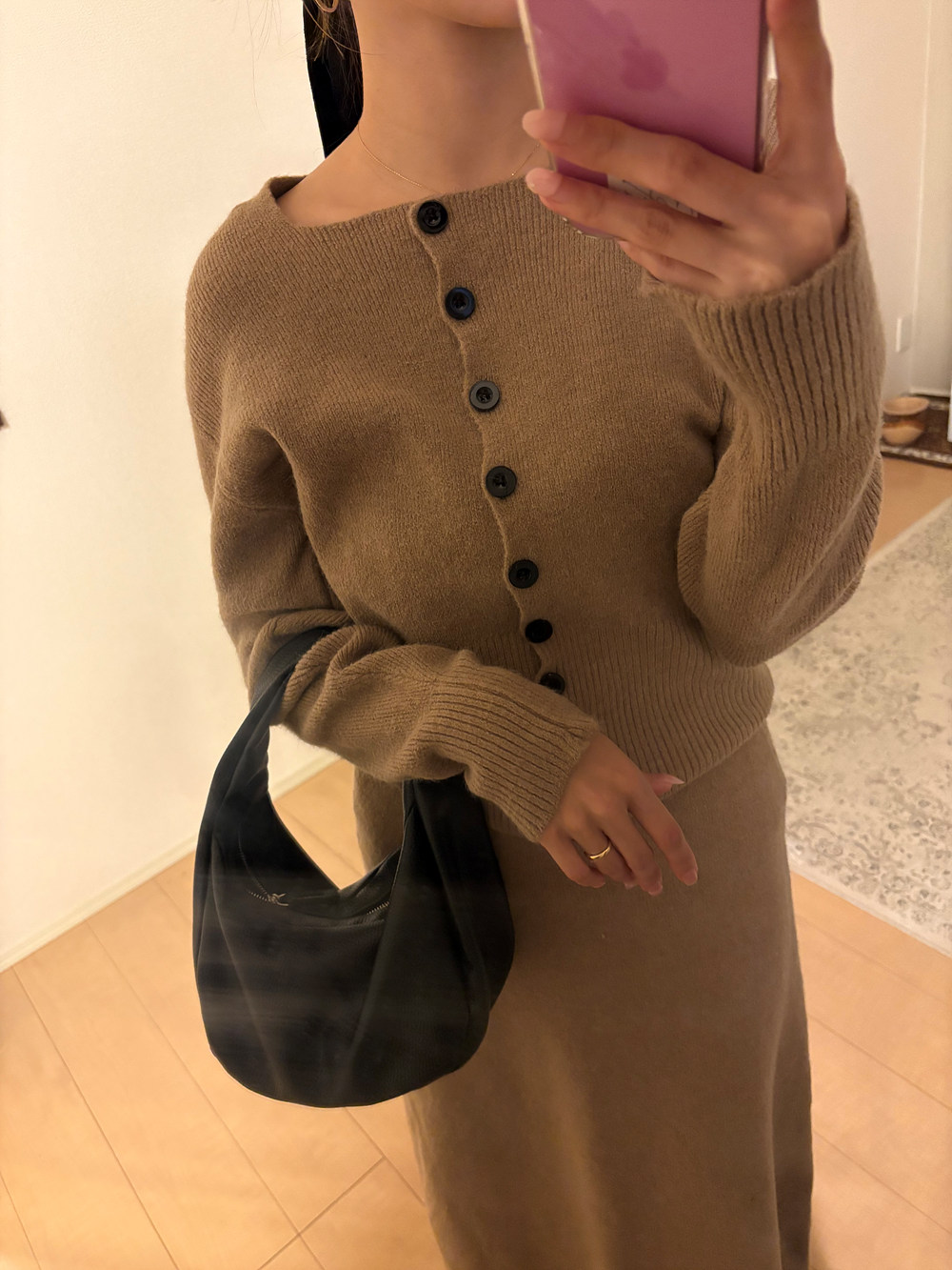 スクエアニットカーディガン&ロングスカートSET | レディース