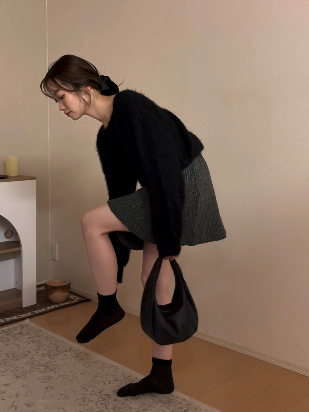 ウール混チェックタックミニスカート | 詳細画像6