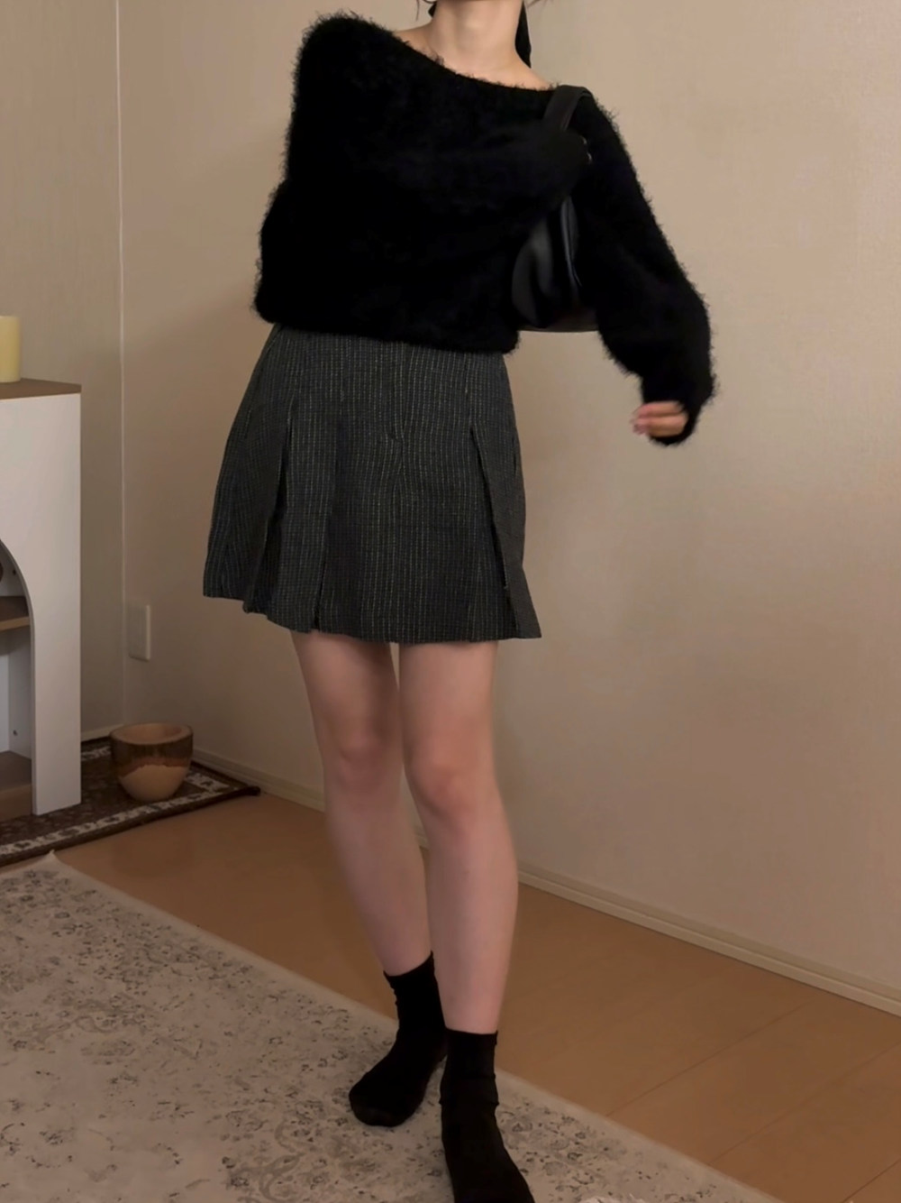 ウール混チェックタックミニスカート | 詳細画像7