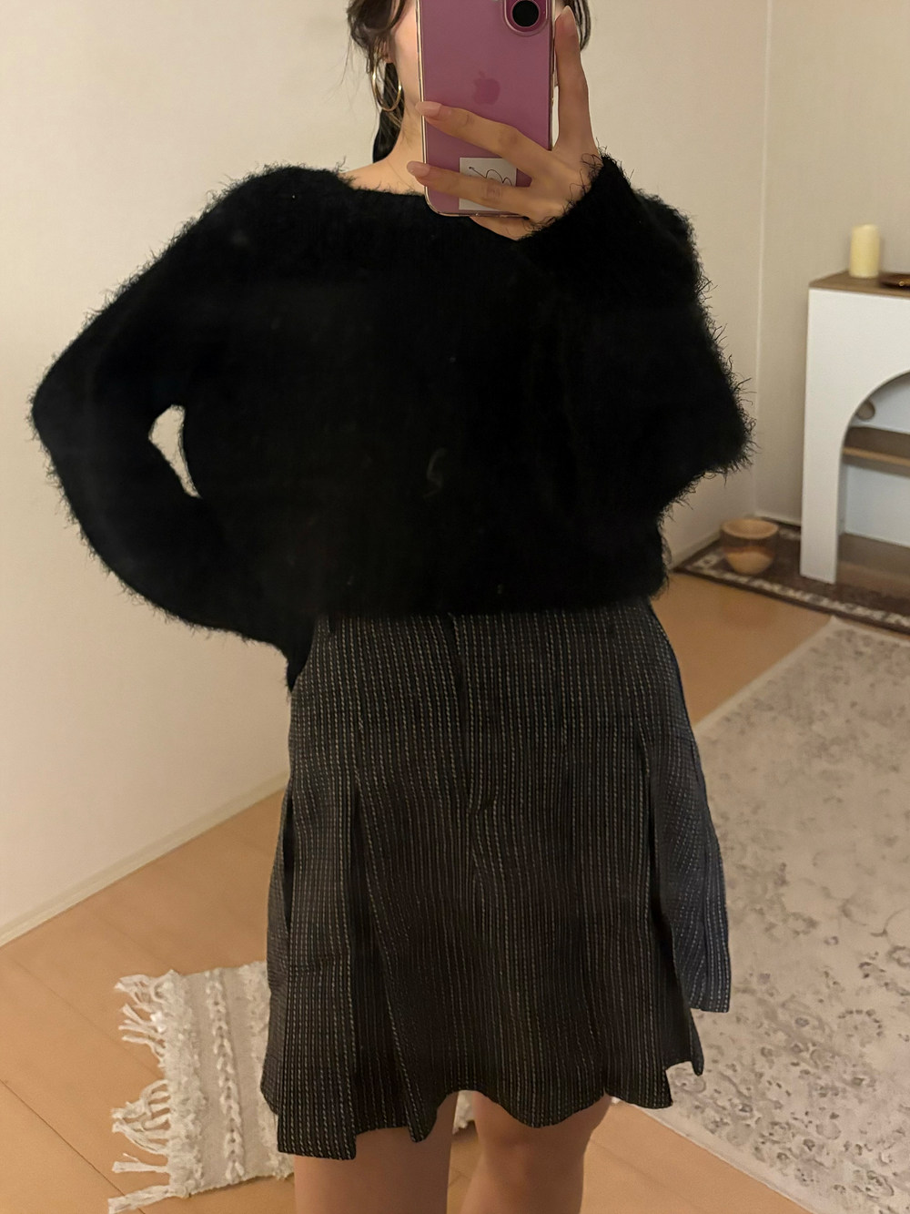 ウール混チェックタックミニスカート | 詳細画像12