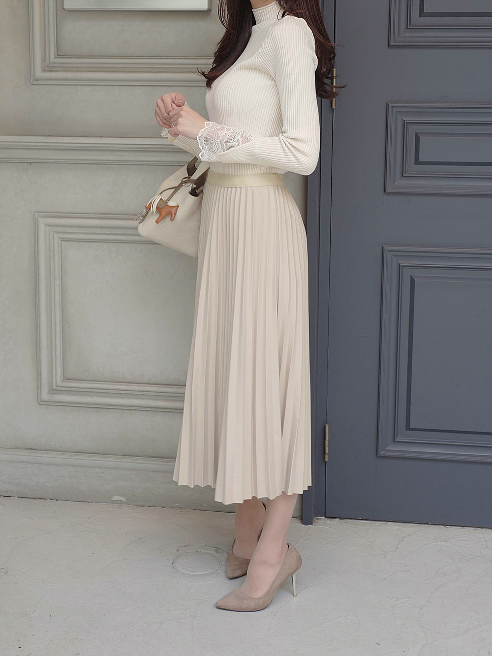 ★Celine★ピンディテールプリーツウールスカート Flaffy Sence リンクルプリーツスカート