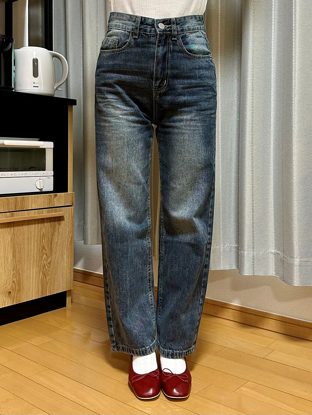 2TYPEハイウエストストレートデニムパンツ | 詳細画像2
