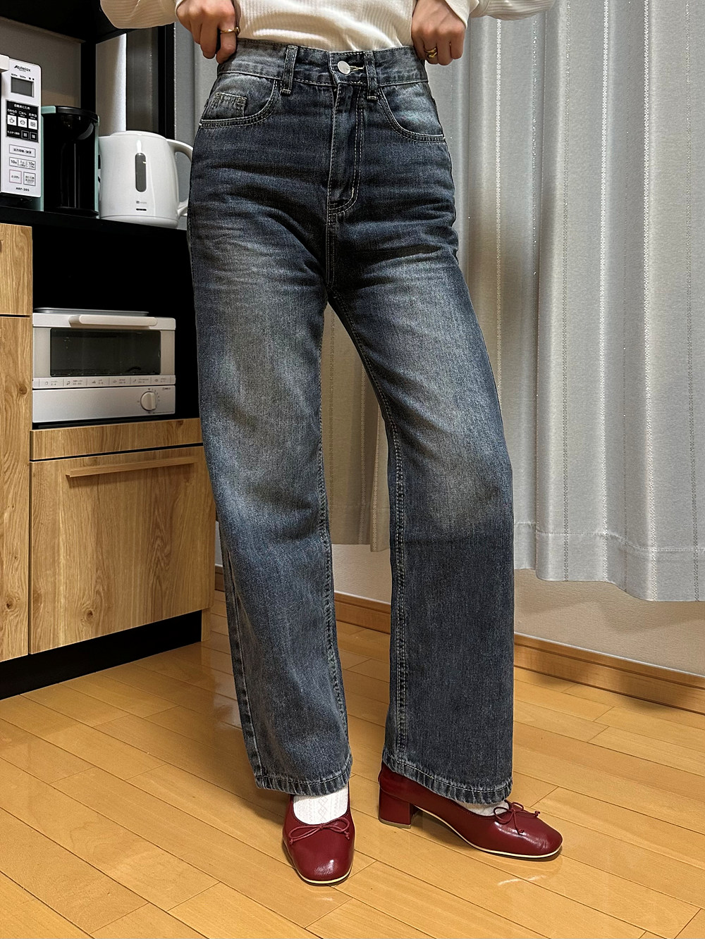2TYPEハイウエストストレートデニムパンツ | 詳細画像4