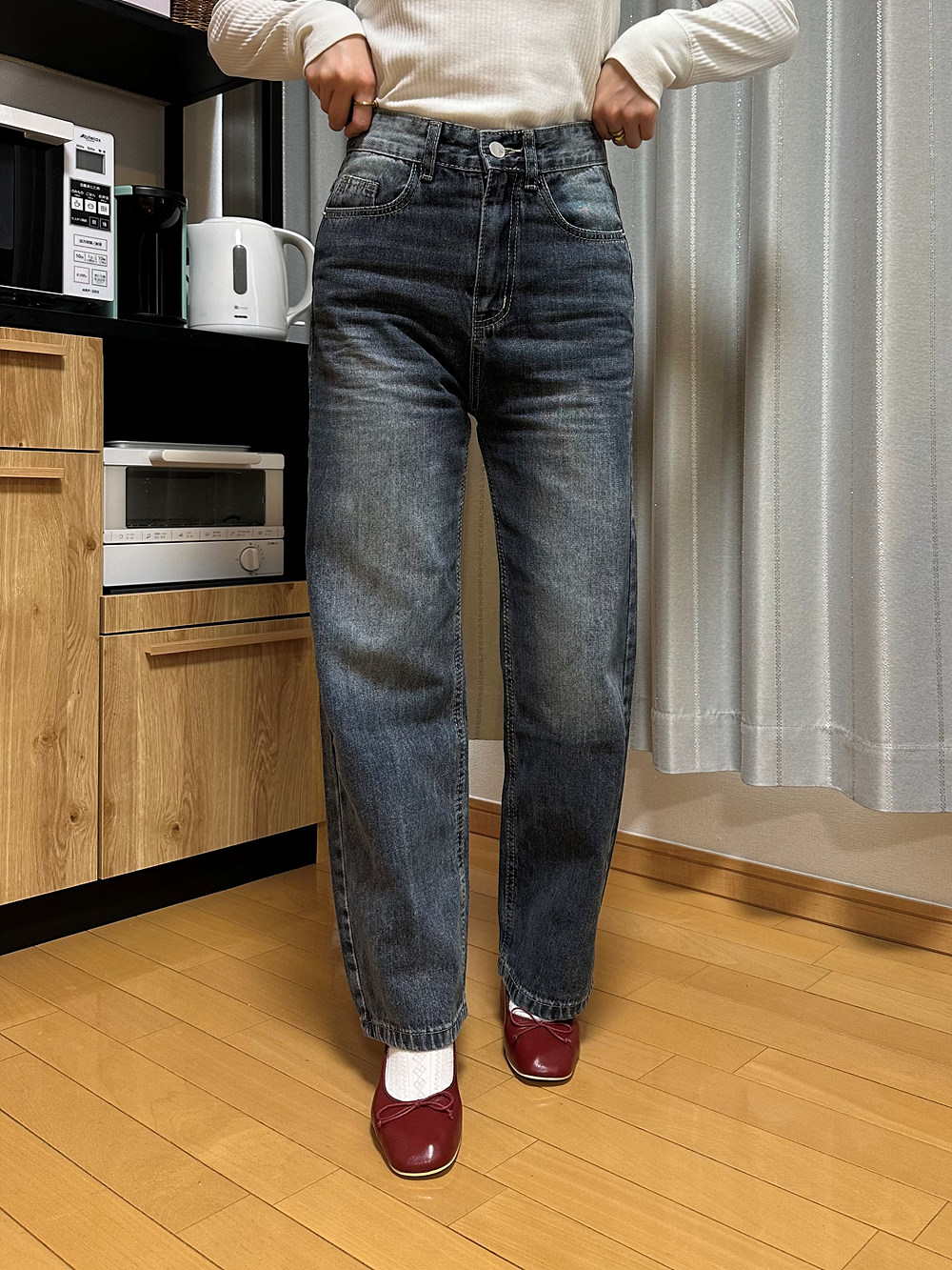 2TYPEハイウエストストレートデニムパンツ | 詳細画像5