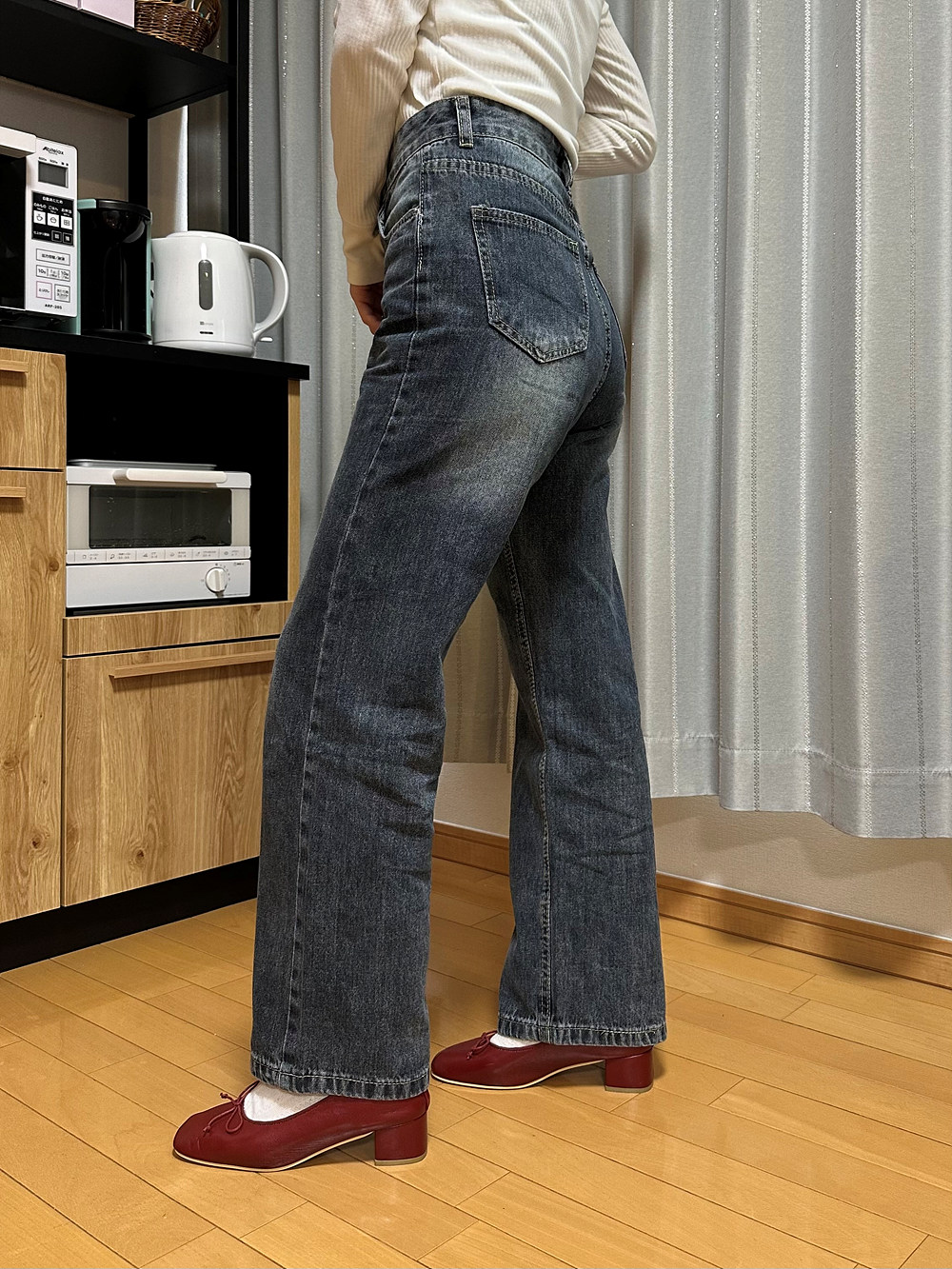 2TYPEハイウエストストレートデニムパンツ | 詳細画像6