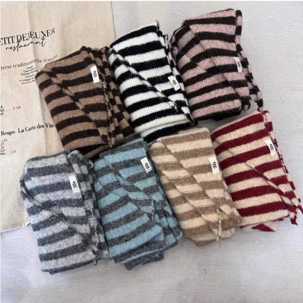 ウール混ニットボーダーマフラー | 詳細画像11