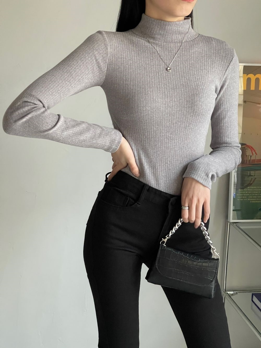 ハーフネックスリム長袖Tシャツ | 詳細画像13