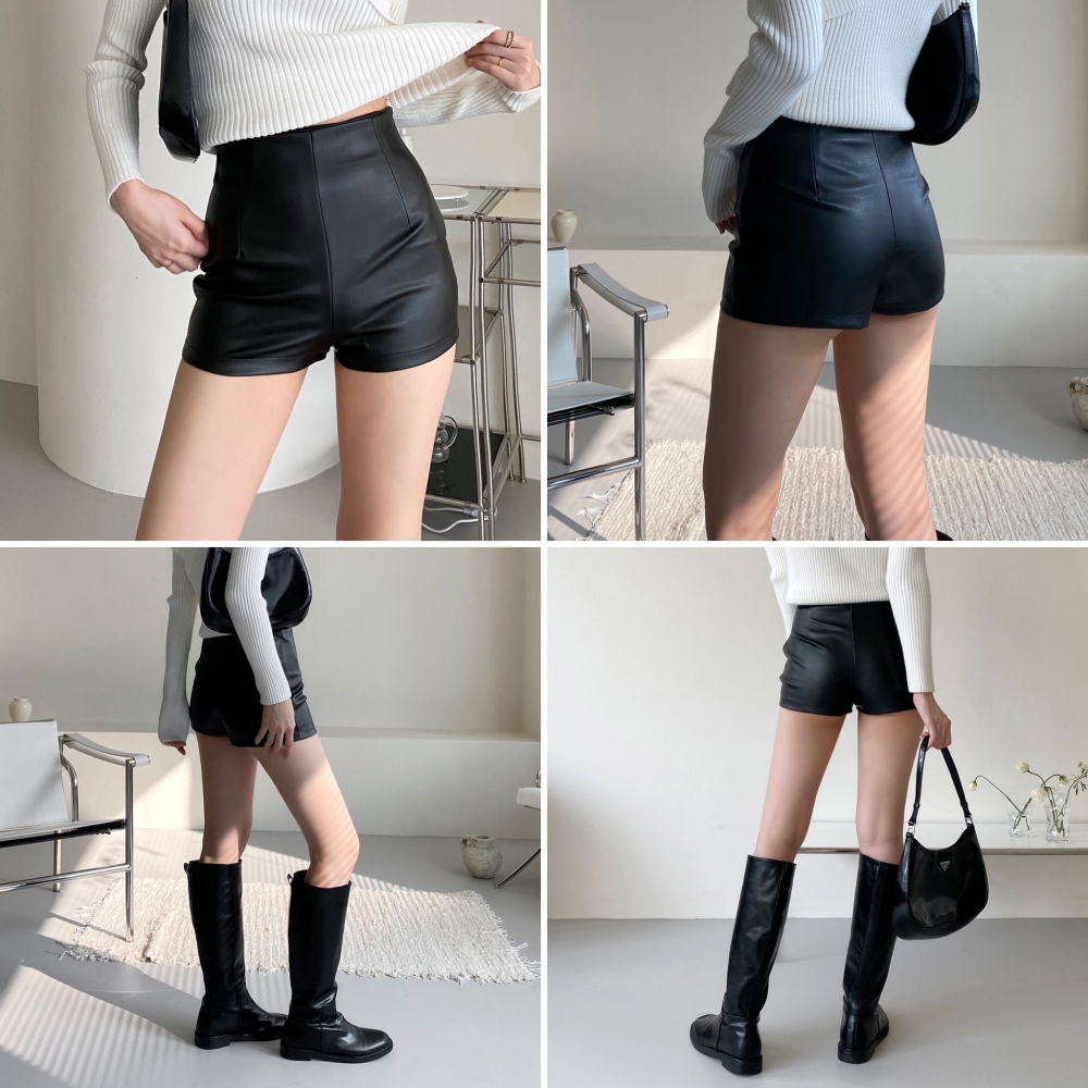 レザー調スリムショートパンツ | 詳細画像19