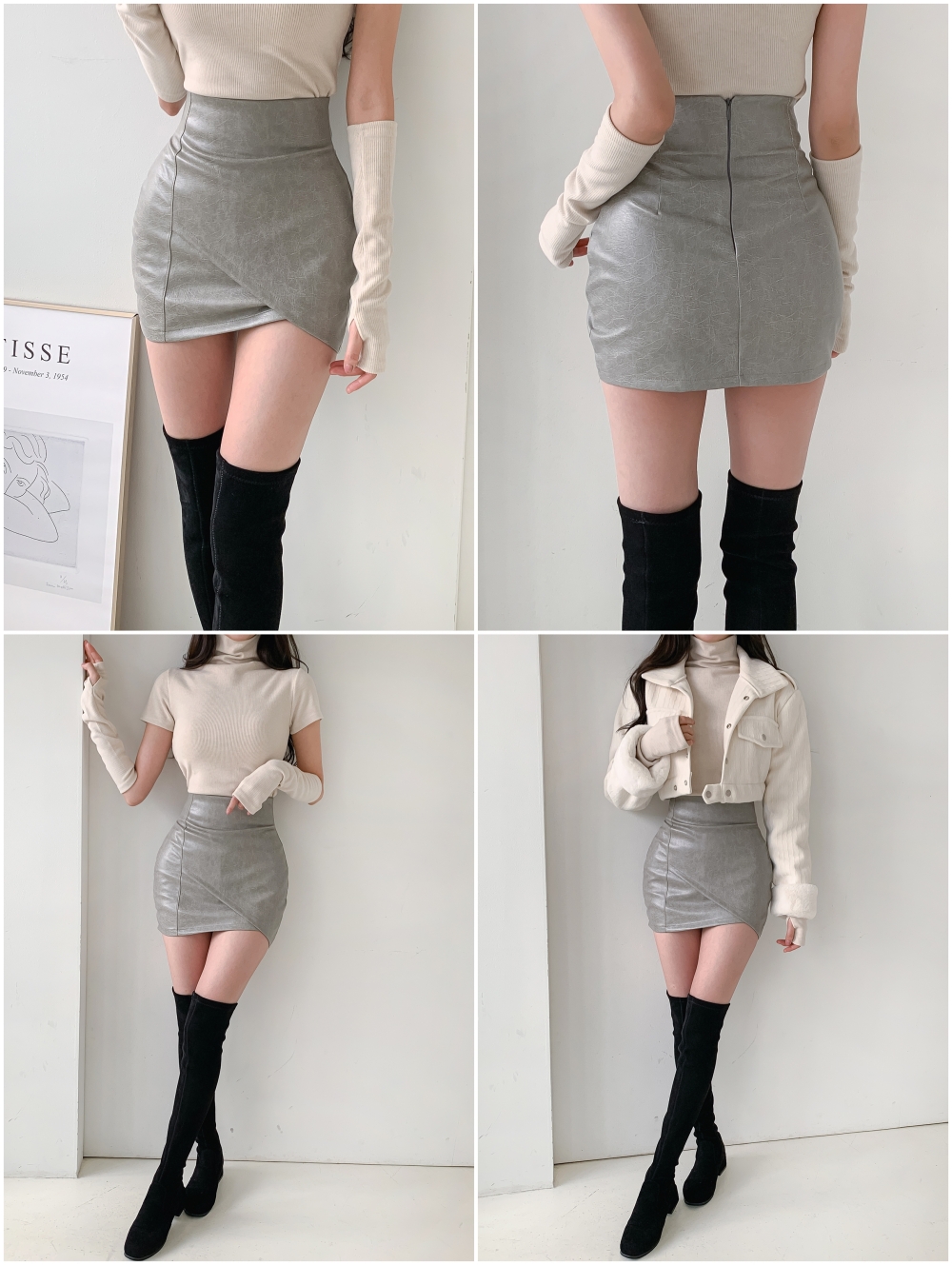 パンツ裏地レザー調チューリップミニスカート | 詳細画像23